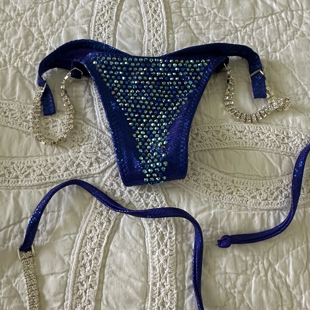 TOXIC ANGEL BIKINI | BLUE RHINESTONE COMPETITION SUIT - Picture 4 of 13